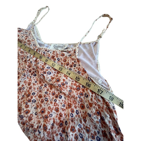 NWOT Fisherman's Daughter Floral Crop Top Tank‎ Strappy Orange Blue Boho Flowy M - Picture 4 of 13